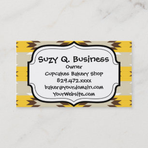 Aztec Tribal Yellow Brown Indianerdesigns Visitenkarte