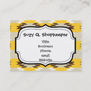 Aztec Tribal Yellow Brown Indianerdesigns Visitenkarte