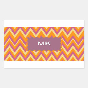 Aztec Tribal ZigZag Rechteckiger Aufkleber