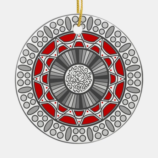 Aztec trifft Alien Ornament (Vorne)