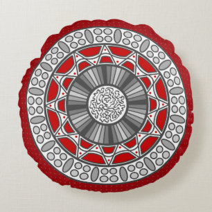 Aztec trifft Alien Round Pillow Rundes Kissen