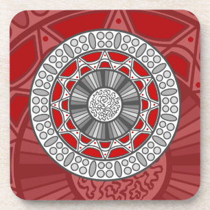 Aztec trifft Alien Square Coaster Untersetzer