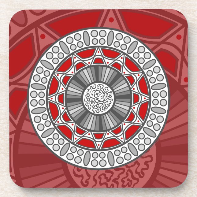 Aztec trifft Alien Square Coaster Untersetzer (Vorderseite)