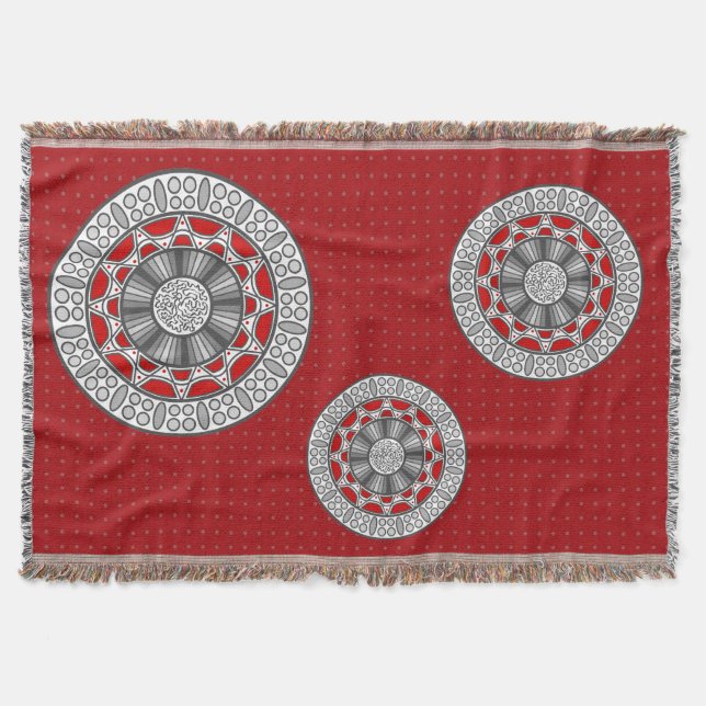 Aztec trifft Alien Throw Blanket Decke (Vorderseite)
