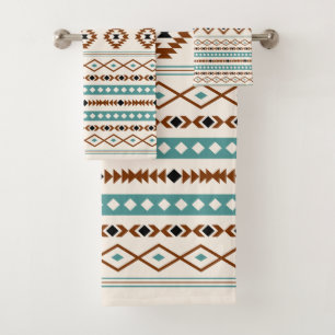 Aztec Turquoise Crème noire en terre cuite Motif m