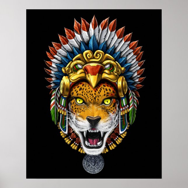Aztec Warrior Jaguar Poster (Vorne)