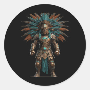 Aztec Warrior Mexican Boxing Pride Runder Aufkleber