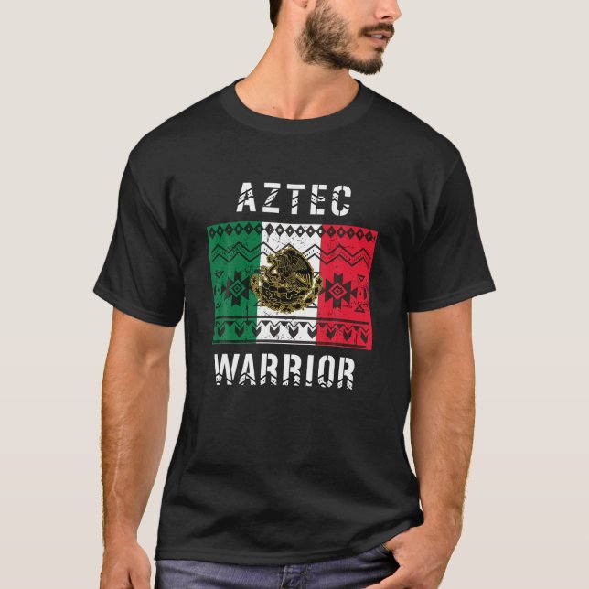 Aztec Warrior Mexico Flaggendesign Aztec Kalender  T-Shirt (Vorderseite)