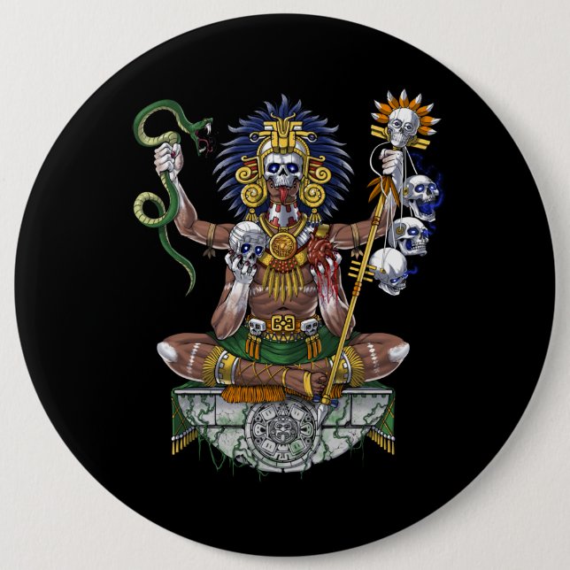 Aztec Warrior Shaman Button (Vorderseite)