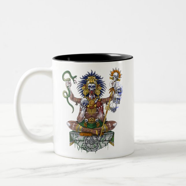 Aztec Warrior Shaman Zweifarbige Tasse (Links)