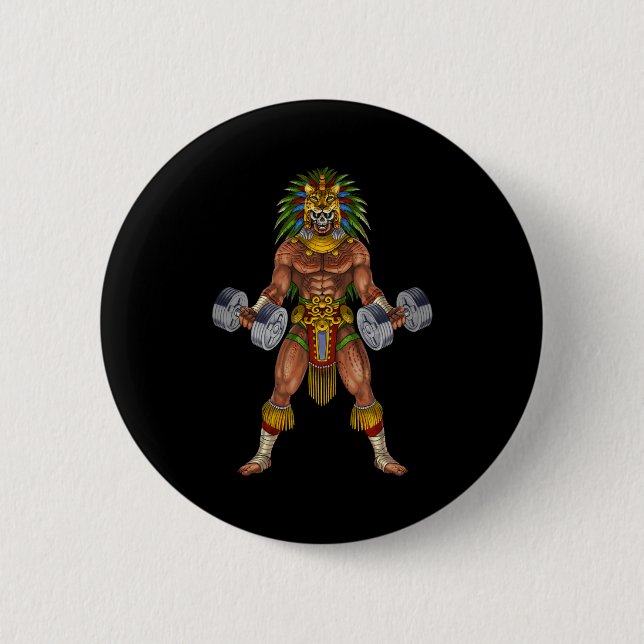 Aztec Warrior Weightlifting Button (Vorderseite)