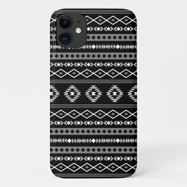 Aztec White Gray Black Mixed Motifs Muster Case-Mate iPhone Hülle (Rückseite)