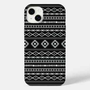 Aztec White Gray Black Mixed Motifs Muster iPhone 14 Plus Hülle