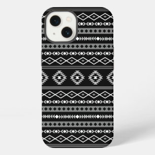 Aztec White Gray Black Mixed Motifs Muster iPhone Hülle