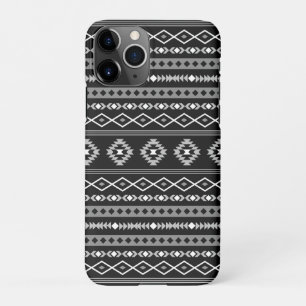 Aztec White Gray Black Mixed Motifs Muster iPhone 11Pro Hülle