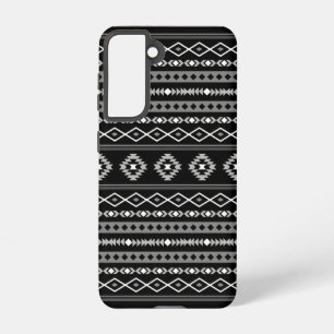 Aztec White Gray Black Mixed Motifs Muster Samsung Galaxy Hülle