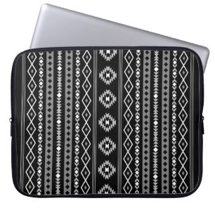 Aztec White Gray Black Mixed Motifs V Muster Laptopschutzhülle