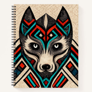 Aztec Wolf Face Notizbuch
