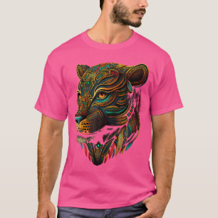 Azteca Mountain Lion Indigena Azteken Kunstfarbenf T-Shirt