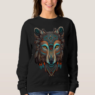 Azteca Wolf Traditionelles Mexikanisches Altes Azt Sweatshirt