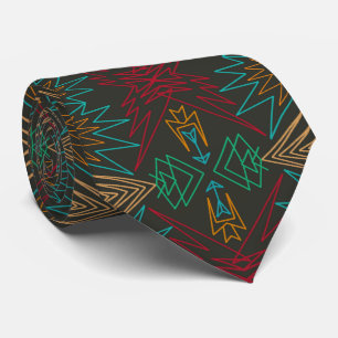 Aztek Native American geometrisches Linienmuster K Krawatte