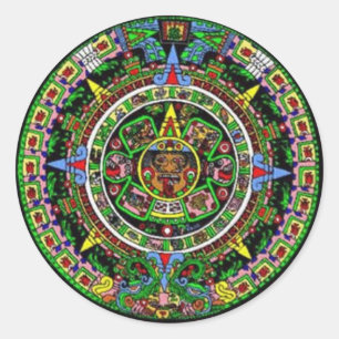 Aztekalender Runder Aufkleber