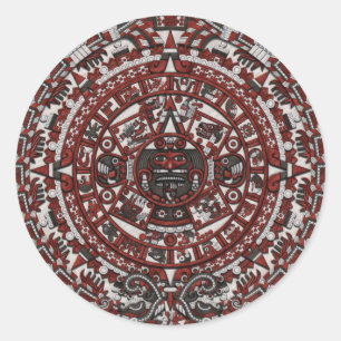 Aztekalender Runder Aufkleber