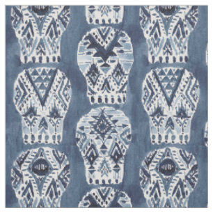 AZTEKE MUERTOS Stammes- Zuckerschädel-Muster Stoff