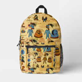 Azteken Codex Mendoza Native American Design Bedruckter Rucksack