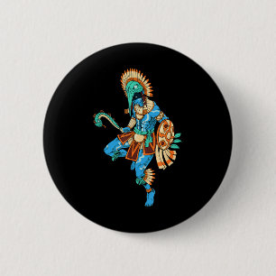 Azteken Gott des Krieges und der Sonne - Huitzilop Button