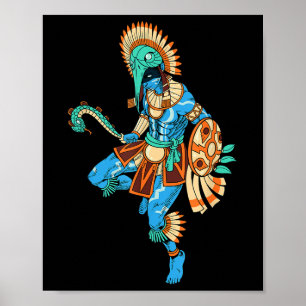 Azteken Gott des Krieges und der Sonne - Huitzilop Poster