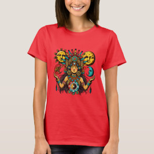 Azteken Indianerwochenprinzessin Sonnenmond Volksk T-Shirt