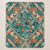 Azteken-Inspiriertes Aquamarines und Terracotta-Mu