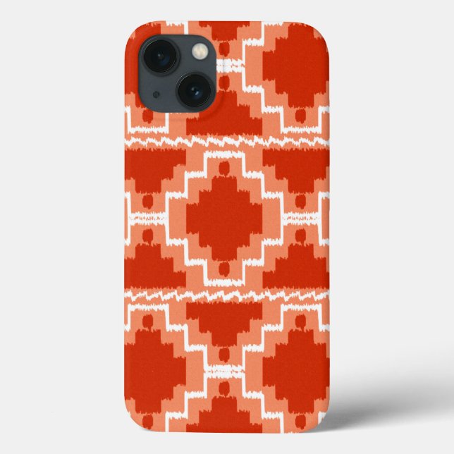 Azteken-Muster - Rost, Orange und Weiß Case-Mate iPhone Hülle (Rückseite)