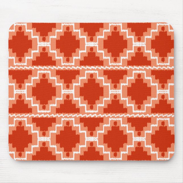 Azteken-Muster - Rost, Orange und Weiß Mousepad (Vorne)