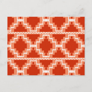 Azteken-Muster - Rost, Orange und Weiß Postkarte