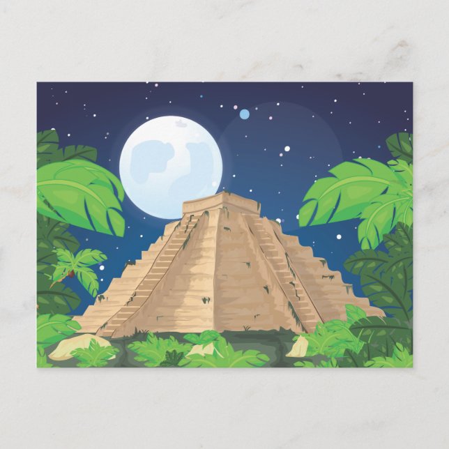 Azteken-Pyramide Postkarte (Vorderseite)