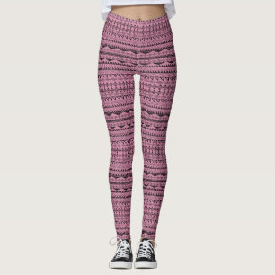 Azteken-rosa- oder farbgeometrisches Tribal-Muster Leggings