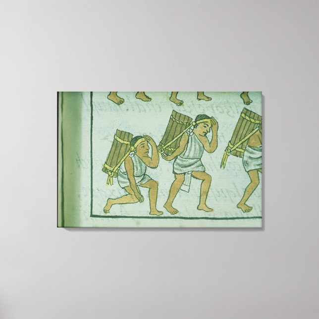 Azteken-Träger aus dem "Florentiner Codex" Leinwanddruck (Vorderseite)