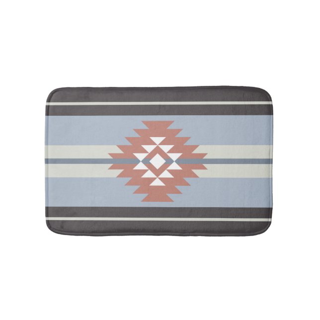 Aztekendesign in rosa und blau badematte (Vorderseite)