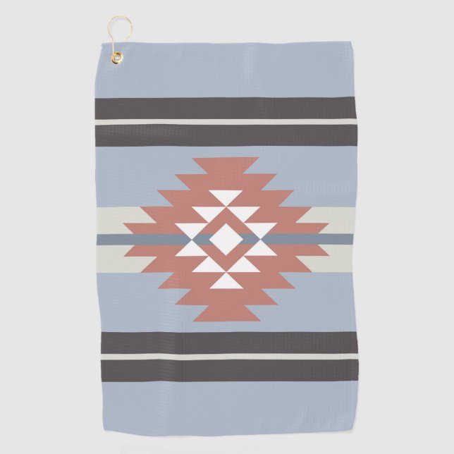 Aztekendesign in rosa und blau golfhandtuch (Vorderseite)
