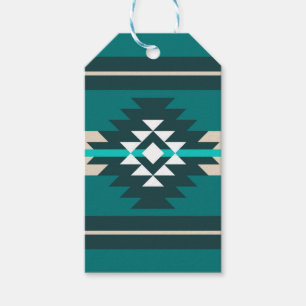 Aztekendesign in türkisfarbener Farbe Geschenkanhänger