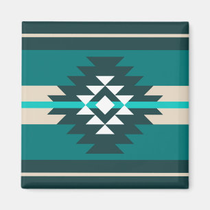 Aztekendesign in türkisfarbener Farbe Magnet