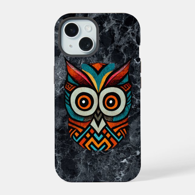 Aztekeneule iPhone 15 Hülle (Rückseite)