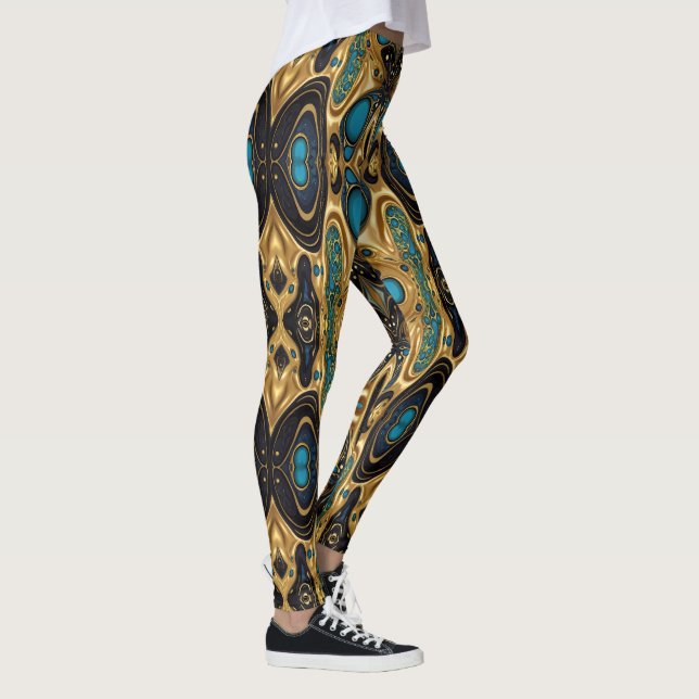 Aztekenkunst, lebendig, die Kultur reflektiert Leggings (Rechts)