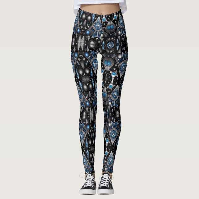 Aztekenkunst, lebendig, die Kultur reflektiert Leggings (Vorderseite)