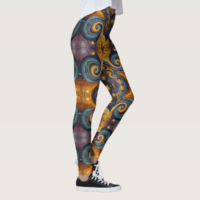 Aztekenkunst, lebendig, die Kultur reflektiert Leggings (Rechts)