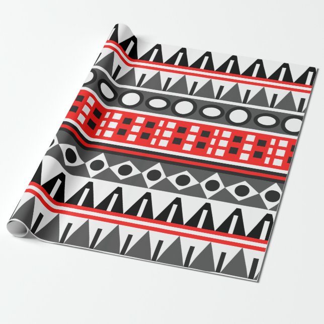 Aztekenmuster Geschenkpapier (Ungerollt)