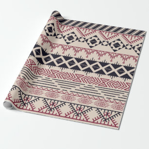 Aztekenmuster. Vintager Stammeshintergrund Geschenkpapier