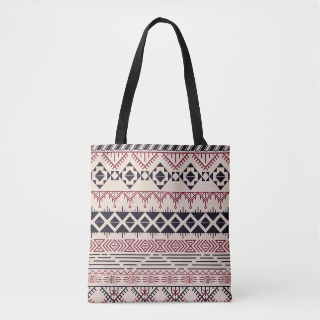 Aztekenmuster. Vintager Stammeshintergrund Tasche (Vorderseite)